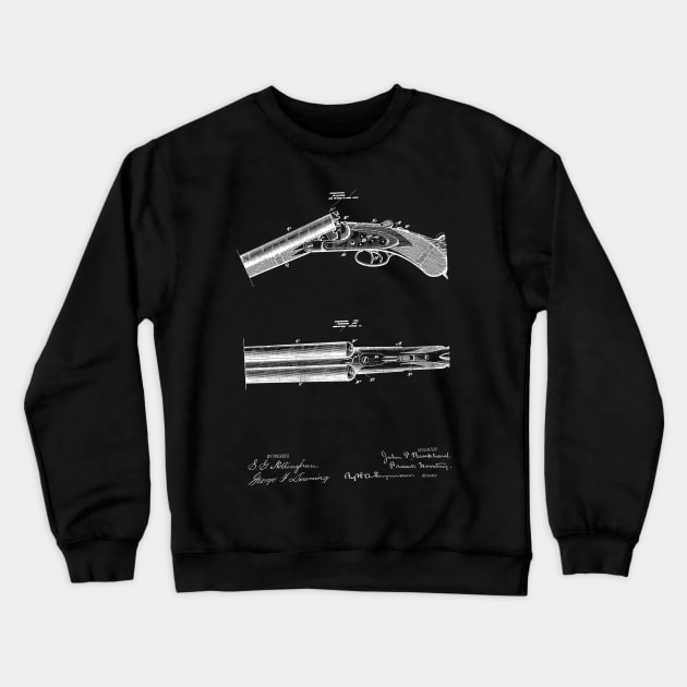 Breech Loading Gun Vintage Patent Hand Drawing Crewneck Sweatshirt by TheYoungDesigns